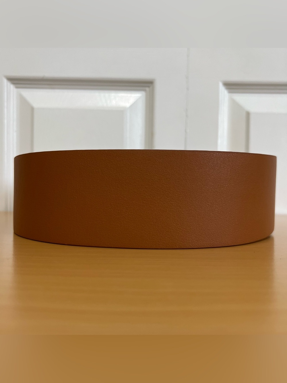 J. Crew Women’s Wide Brown Leather Belt with Gold-Tone Buckle Size Small - Picture 4 of 12